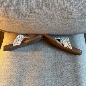 Maurices Tan and Cream Woven Sandals